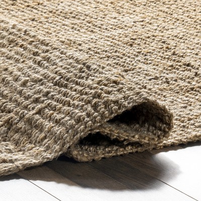 Handcrafted Artisanal Chunky Jute 4' Square Rug in Natural