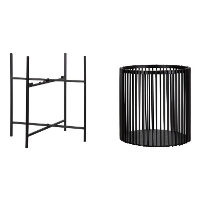 Paynter Modern Black Metal 2-Piece Floor Planter Set