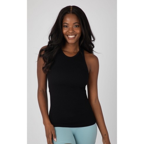 Yogalicious Womens Ribbed Seamless Ayla Tank Top - Black - Large : Target