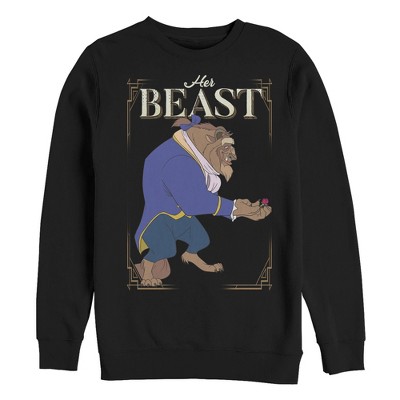 Men s Beauty and the Beast Valentine Her Prince Frame Sweatshirt Black Medium