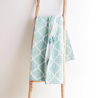 Del Ray Coastal-Inspired Reversible Quilted Throw, 50x60 in, White & Blue