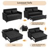 Bestier 56.9" Folding Convertible Sofa Bed，Upholstered Pullout Sofa w/the USB ports and Ergonomic Lumbar Support Lounge SofaBed for Living Room-Black - 2 of 4