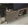 Chic Crate - 66" Mid-Century Media Console - 2 Door Cabinets & Tempered Glass Shelf - TV Stand for 75" TVs - Walnut Brown - 3 of 4