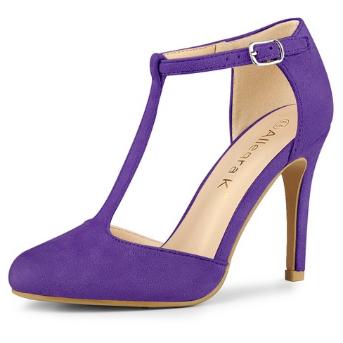 Purple t strap heels on sale