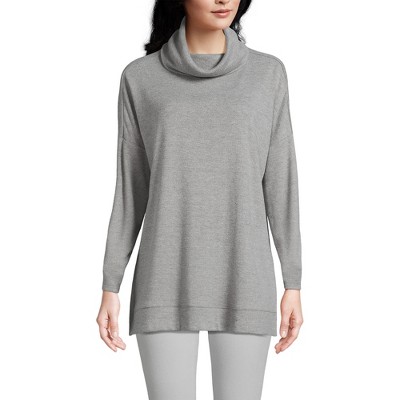 Lands' End Women's Long Sleeve Cozy Knit Cowl Neck Tunic