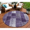 Purple Eggplant And Lavender Patchwork Washable Indoor Outdoor Area Rug - 2 of 4