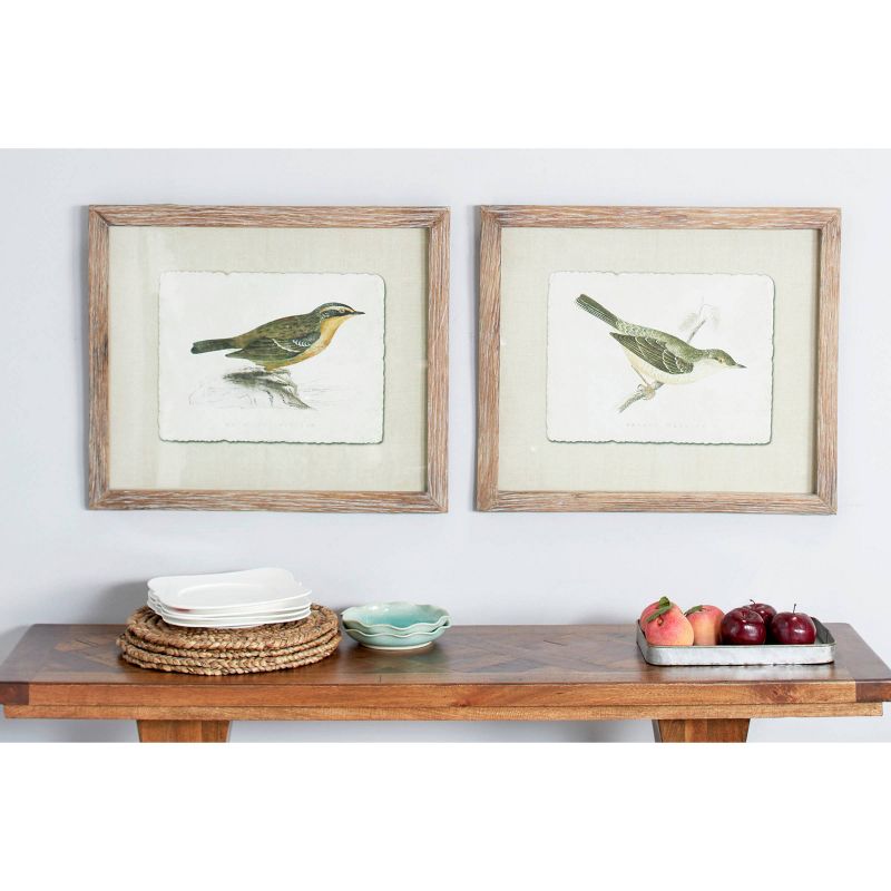 Wood Bird Framed Wall Art with Brown Frame Set of 2 Brown - Olivia &#38; May, 2 of 7