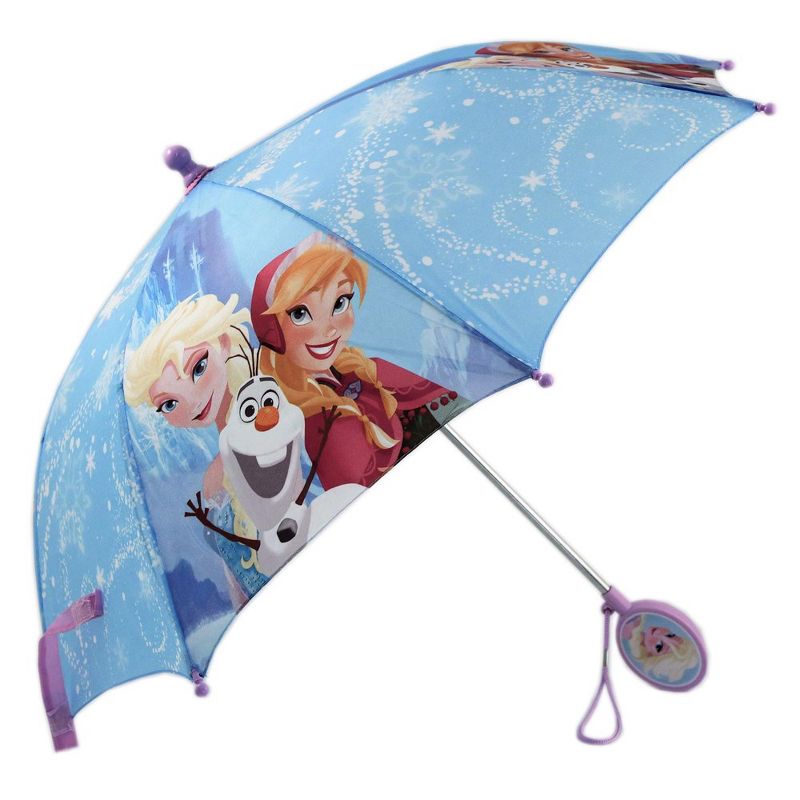 Frozen Elsa and Anna Girl’s Umbrella and Raincoat set, Kids Ages 4-7 (Light Purple), 5 of 6