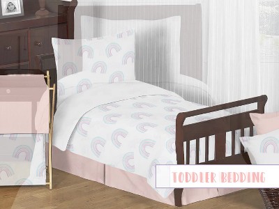 Pastel Rainbow Fabric Storage Toy Bin with Lid