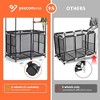 Yescom Metal Frame 6 Wheels Rolling Double Decker Mesh Pool Storage Bin Large Outdoor Pool Floats Storage with Towel Drying Bar, 36"x 24"x 57", Black - 4 of 4