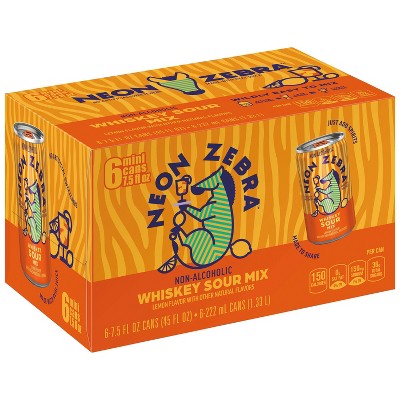 Neon Zebra Whiskey Sour Mix - 6pk/7.5 fl oz Cans