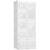 Gulches Portable Wardrobe Closet, Folding Armoire, 8 Cube Compartments, White, 27.25"W x 19.75"D x 67"H - 4 of 4