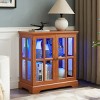 Bookshelf Display Cabinet Vintage with Adjustable Shelves and Magnetic Doors for Dining Room 30.3in Wide - 3irtyhousy - 2 of 4
