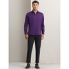 INSPIRE CHIC Men's Solid Long Sleeve Regular Fit Formal Business Button Down Dress Shirts - 2 of 4