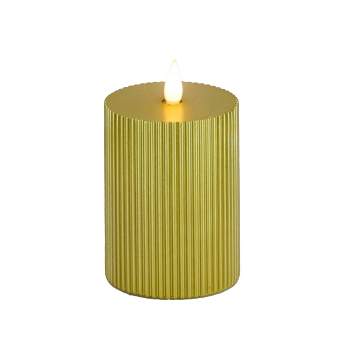5" HGTV LED Real Motion Flameless Gold Candle Warm White Lights - National Tree Company