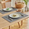 Aoibox Faux Linen Placemats Set of 6, Heat Resistant Double Layered Durable Burlap Farmhouse Place Mats, Non-Slip Washable Rustic Table Mats - 2 of 4