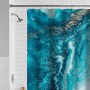 LunaLulinlk Waterproof Watercolor Marble 30% Recycled PEVA Shower Curtain and Hooks - 3 of 4