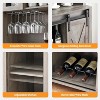 Acekool 70" Wine Bar Cabinet with Storage Hutch, Sliding Barn Doors, Adjustable Shelves, Glass Racks, Buffet Coffee Bar - 4 of 4