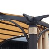 9x11Ft Outdoor Pergola With Sun Shade Canopy Waterproof, Steel Arched Pergola With Retractable Side Curtains, For Lawn, Garden, Backyard & Deck - 3 of 4