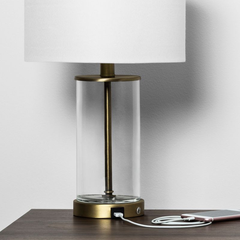 Fillable Accent with USB Table Lamp Brass - Threshold&#153;, 4 of 12