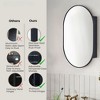 TEHOME Surface Mount Black Pill Bathroom Medicine Cabinet with Mirror Metal Framed Oval Bathroom Storage Cabinet 20x30'' - 4 of 4