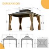 PAGED 10'X12' Hardtop Outdoor Canopies and Gazebos with Galvanized Steel Double Canopy for Patios Deck Backyard, Curtains and Netting, Brown - 2 of 4