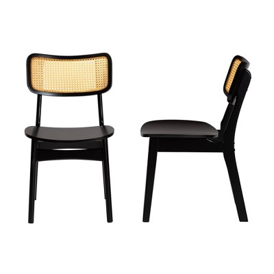 Tafari Dark Brown Rattan and Cane Low Arm Chair