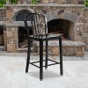 Emma and Oliver Commercial Grade 24"H Colorful Metal Indoor-Outdoor Vertical Slat Counter Stool - 2 of 4