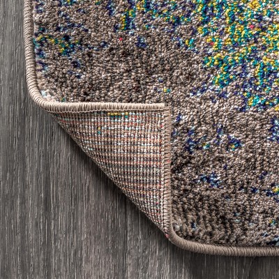 Yellow and Multicolor Abstract Synthetic Flat Woven Area Rug