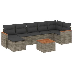 vidaXL Garden Sofa Set Grey, Dark Grey - 1 of 4