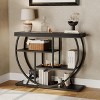 39" Farmhouse Console Table with 3 Shelves, Slim Sofa Table with Geometric Metal Legs for Entryway, Hallway or Behind Couch - 2 of 4