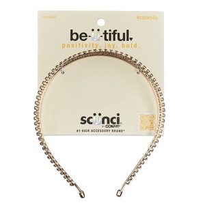 scünci be-ü-tiful Multi-Strand Rhinestone Embellished Metal Headband - Gold - 1 of 4