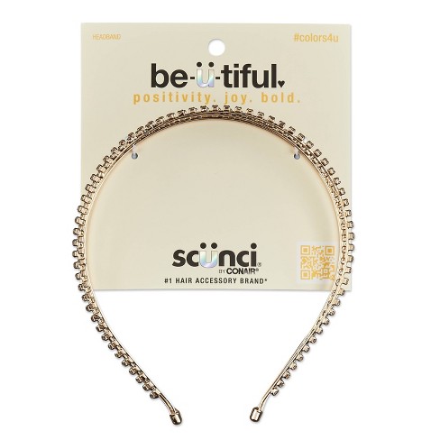 scünci be-ü-tiful Multi-Strand Rhinestone Embellished Metal Headband - Gold - image 1 of 4