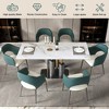 KWPZQEB Dining Chairs Set of 2, Modern Faux Leather Dining Chairs with Metal Legs, Upholstered Dining Chair with Armrest for Kitchen,Dining Room,Green - 3 of 4