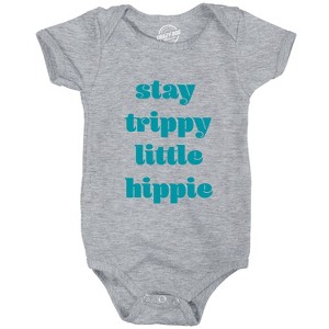 Baby Bodysuit Stay Trippy Little Hippie T Shirt Funny Flower Child Graphic Creeper - Crazy Dog Baby Bodysuit - 1 of 4