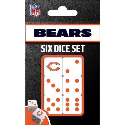 MasterPieces Officially Licensed NFL Chicago Bears - 6 Piece D6 Gaming Dice Set Ages 6 and Up