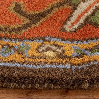 Chocolate and Tangerine Hand-Tufted Wool Area Rug, 3' x 5'