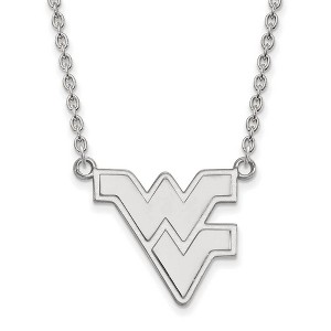 Black Bow Jewelry 10k White Gold West Virginia Mountaineers NCAA Necklace 18 Inch - 1 of 4