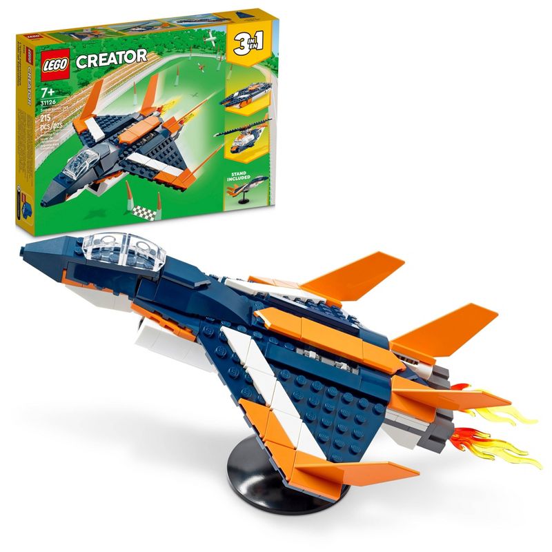 LEGO Creator 3 in 1 Supersonic Jet, Helicopter &#38; Boat Toy 31126, 1 of 11