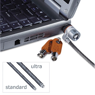 Kensington MicroSaver Keyed Ultra Laptop Lock 6ft Steel Cable Two Keys 67723