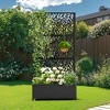 TOAOTBNBO Metal Privacy Screen with Leaf Pattern, Outdoor Planter Box with Wheels, Modern Outdoor Privacy Panels for Garden and Patio - 2 of 4
