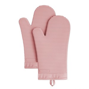 KITCHENAID Ribbed Soft Silicone Oven Mitt 2-Pack Set - 1 of 4