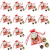 12 Or 24 Pack Merry Christmas Dubai Truffle Red Organza Bag Favors - Wreath (4 Truffles Per Bag) - 3 of 4