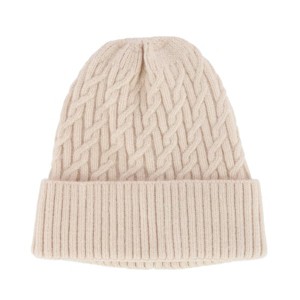 CTM Women's Solid Braided Knit Winter Beanie Hat - 1 of 4