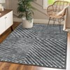 Modern Area Rug Farmhouse Geometric Lines Accent Rug Indoor Washable Rug - 2 of 4