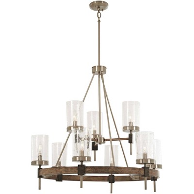 Minka Lavery Bridlewood 32" Wide Stone Gray and Nickel 9-Light Chandelier