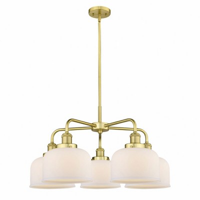 Bell - 5 Light Stem Hung Chandelier In Art Deco Style-14.75 Inches Tall and 26 Inches Wide