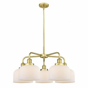 Bell - 5 Light Stem Hung Chandelier In Art Deco Style-14.75 Inches Tall and 26 Inches Wide - 1 of 1