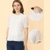INSPIRE CHIC Women's Polka Dots Ruffled Round Neck Lace Insert Blouses - 2 of 4