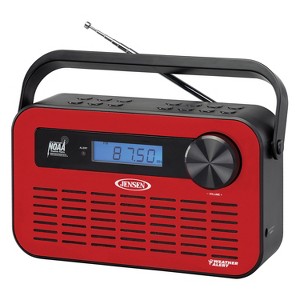 JENSEN® Portable Digital AM/FM Weather Radio with Weather Alert and 2-Way Charging, Red, JEP-250 - 1 of 4